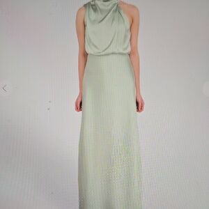 Hello Molly Satin, Halter Maxi Dress L